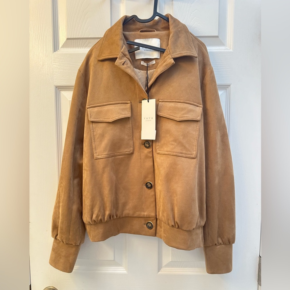 New with tags Tan Yaya Women faux suede jacket